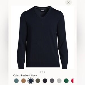 NWT Men's Fine Gauge Cotton V Neck Sweater